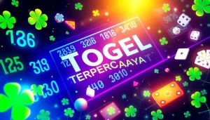 Explore TOGEL TERPERCAYA with a high-tech gaming interface depicting vibrant colors and symbols of luck.