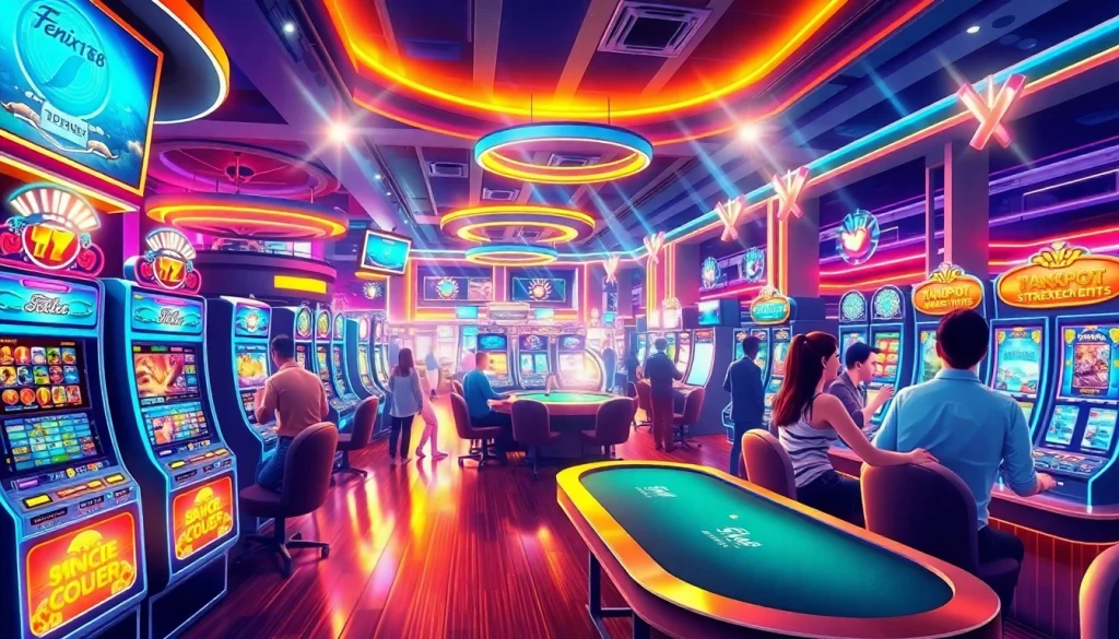 Experience exhilarating gaming with fenix168 at a modern casino featuring vibrant atmosphere and exciting games.