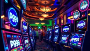 Experience the thrilling excitement of pgg369 with vibrant slot machines lighting up the casino floor.