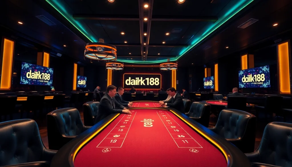 Experience the excitement of the dark168 online casino with vibrant gaming tables and players engaged in thrilling action.