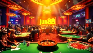 Experience the vibrant ambiance of jun88 online casino games with live dealers and excited players.