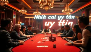 Experience the thrill of Nhà cái uy tín with an inviting casino table set against warm ambient lighting.