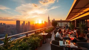 Enjoying exquisite cocktails at NoHu Rooftop Bar with stunning NYC views.