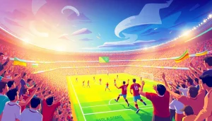 Experience thrilling live football action at https://cakhiatvn.net featuring passionate fans celebrating goals.