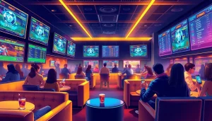 Experience the thrilling ambiance of ku11 sports betting lounge filled with anticipation and excitement.
