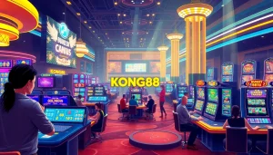 Experience thrilling gameplay at KONG88 Casino, featuring diverse gaming options and vibrant atmosphere.