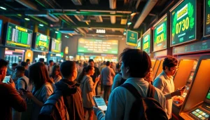 Engaged bettors explore sports betting options at BJ88, celebrating wins and excitement.