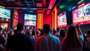 Experience the thrill of NOHU90 sports betting within a vibrant crowd celebrating live events.
