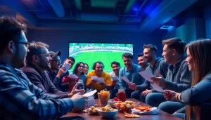 Fans celebrating a thrilling sports betting event at m88, showcasing excitement and camaraderie.