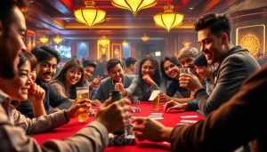 Engage in the excitement of Game bài Thabet with players immersed in thrilling action at a casino table.