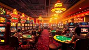 Experience the excitement of top nhà cái with players enjoying vibrant casino games and lively betting scenes.