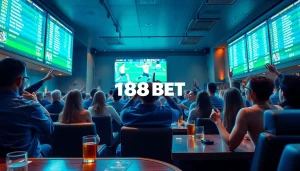 "Experience the exciting sports betting atmosphere at 188BET during live events."