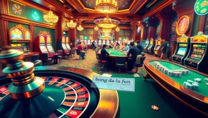 Experience the thrill of gambling with bong da lu fun as players place bets at exciting casino tables.
