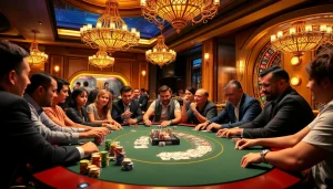 Join the excitement of poker at https://hb88bet.biz/, featuring colorful chips and players.