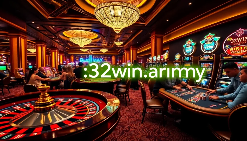 Experience the thrill of gambling at https://32win.army/ with exciting casino games, colorful chips, and a vibrant atmosphere.