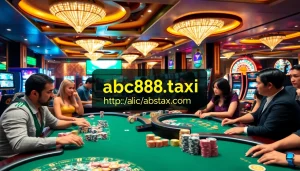 Experience thrilling casino excitement at https://abc88taxi.com with vibrant poker gameplay, colorful chips, and intense players.