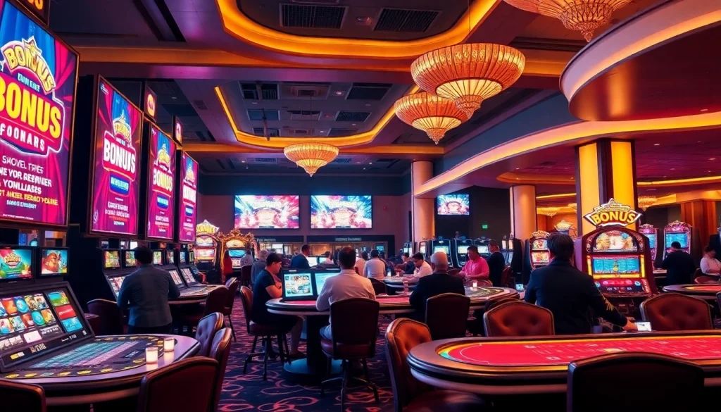 Explore top deneme bonusu veren siteler with vibrant casino atmosphere.