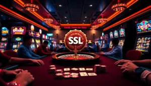 Players enjoy thrilling poker at nhà cái 78win casino, surrounded by slot machines and roulette excitement.