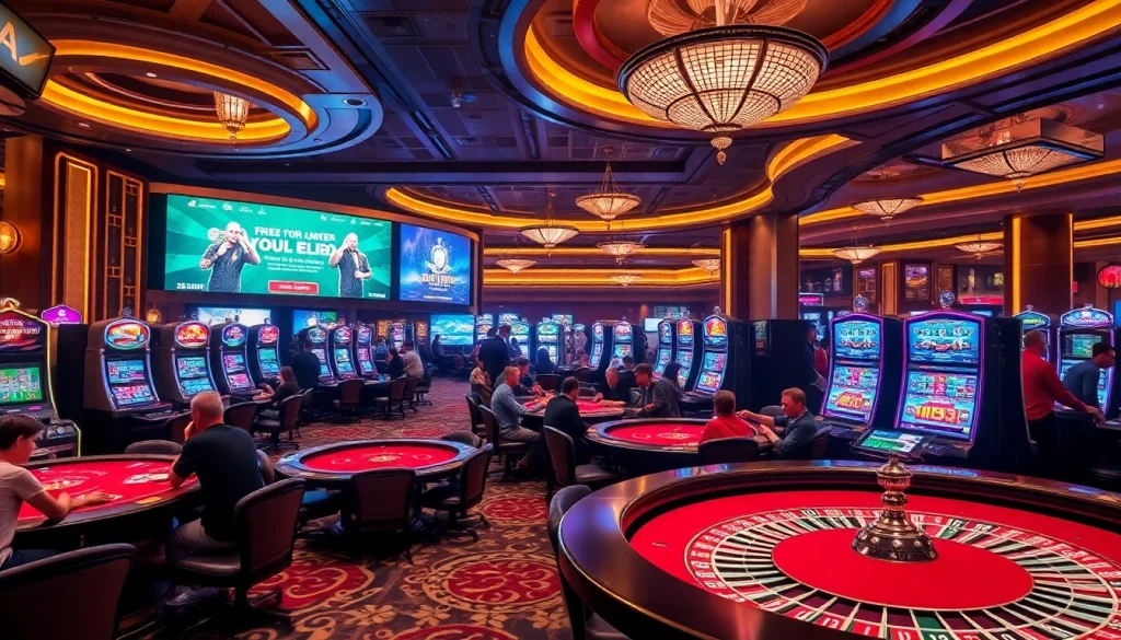 Explore the thrilling gaming atmosphere at https://32win.army/, featuring poker chips and roulette wheels engaging players in lively action.