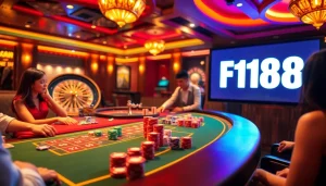 Experience the action at F168 Casino with players winning at the vibrant poker table.