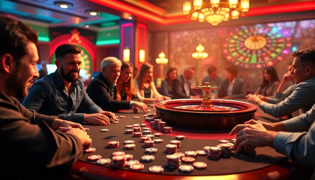 Engage with thrilling casino games at https://123bvi.org/, featuring a lively poker table and roulette wheel.