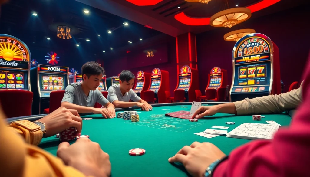 Unlimit casino vibrant poker table scene showcasing intense gaming action.
