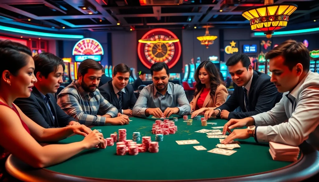 Experience the excitement of the trang chủ WW88 casino scene, showcasing intense poker gameplay with colorful chips.