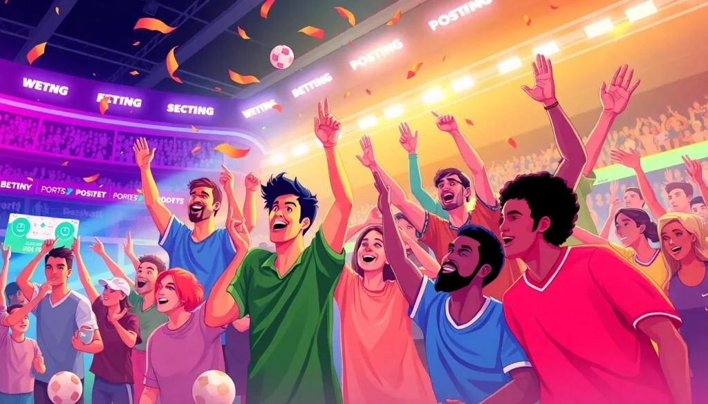 Experience LINK OK9 with enthusiastic bettors enjoying a vibrant sports betting atmosphere.